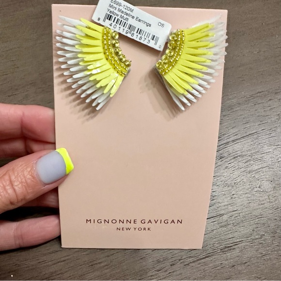 Mignonne Gavigan Mini Madeline Earrings in Yellow and White NWT - Picture 4 of 11